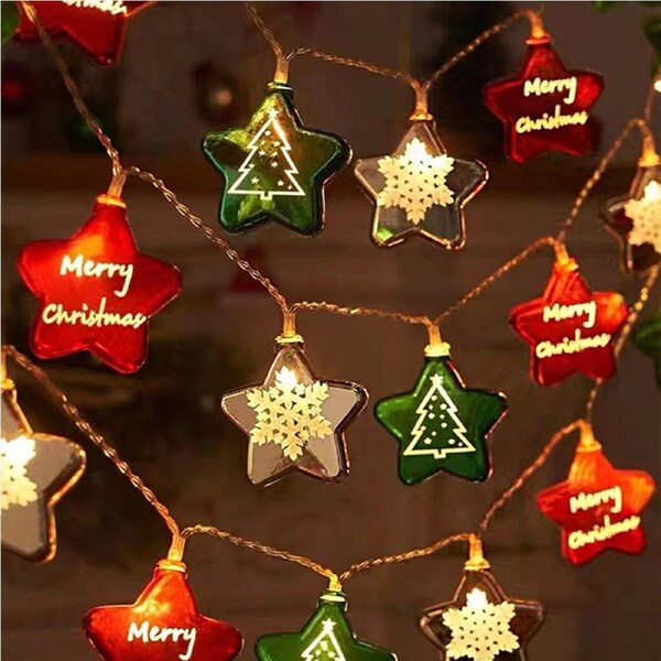 Christmas Tree Ball Led l Light Ball Pendant Decor Twinkle Star String Light-3 M-Model Star