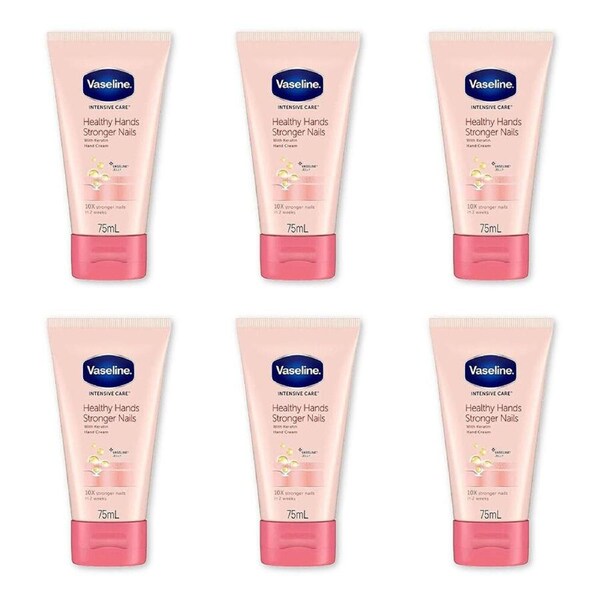6PK Vaseline Moisturising Hand and Nail Care Cream Lotion For Dry Skin 75ml
