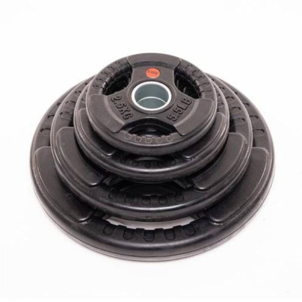 80kg Olympic Rubber Coated Tri Grip Plate Package