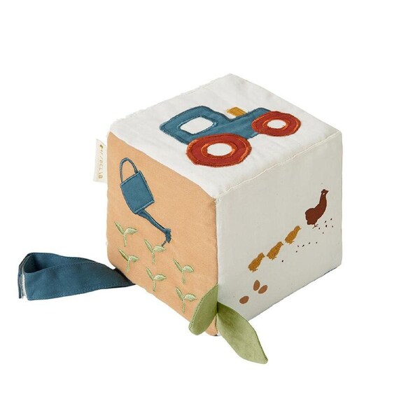 Fabelab Fabric Cube Newborn Baby Sensory Tactile Toy My Little Farm 12cm