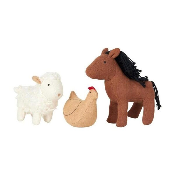 3pc Fabelab Pocket Friend Farm Animals Newborn Baby Stuffed Toy Set