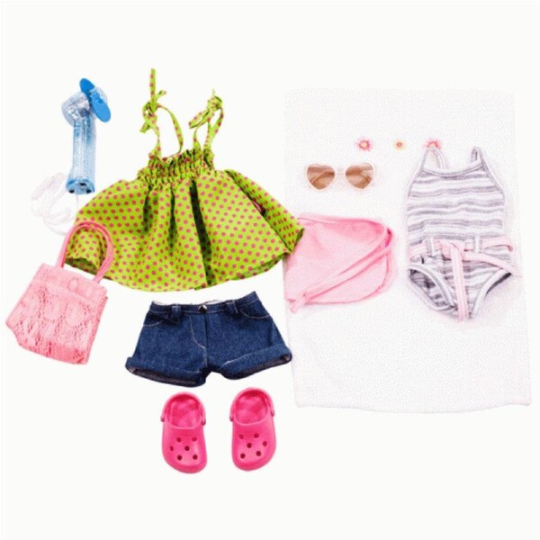 10pc Gotz Wardrobe Summer Beach Outfit Baby Girl Doll Clothes Set 45-50cm