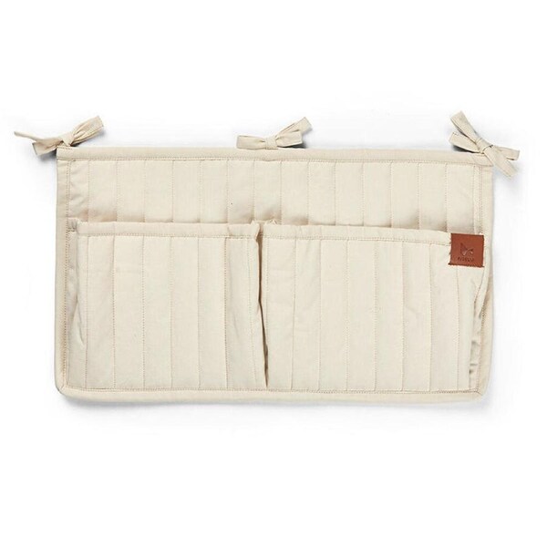 Fabelab 100% Organic Cotton Quilted Wall Pocket Storage 38cm Small Oat Milk