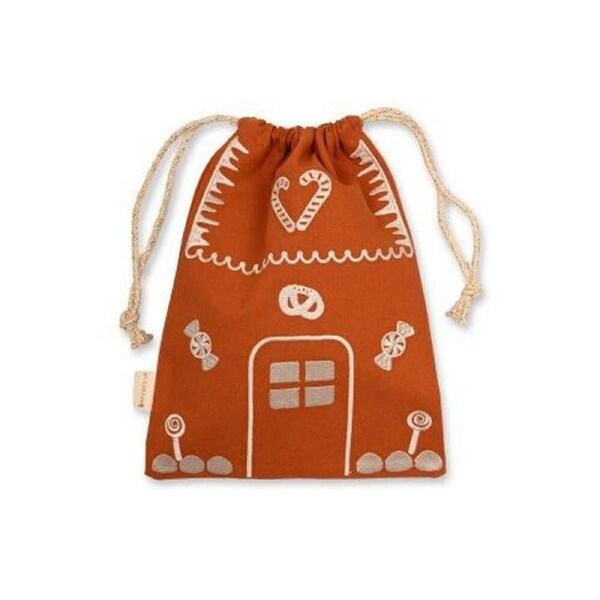 Fabelab Christmas Gift Bag String Pouch Xmas Decor 23x30cm Gingerbread House