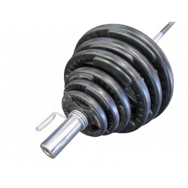 150kg Olympic Rubber Coated Tri Grip Plate & Barbell Package