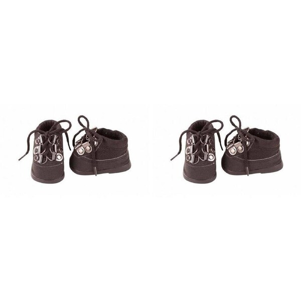 2PK Gotz Wardrobe Brown Walking Boots Pair Baby Girl Boy Doll Shoes 45-50cm
