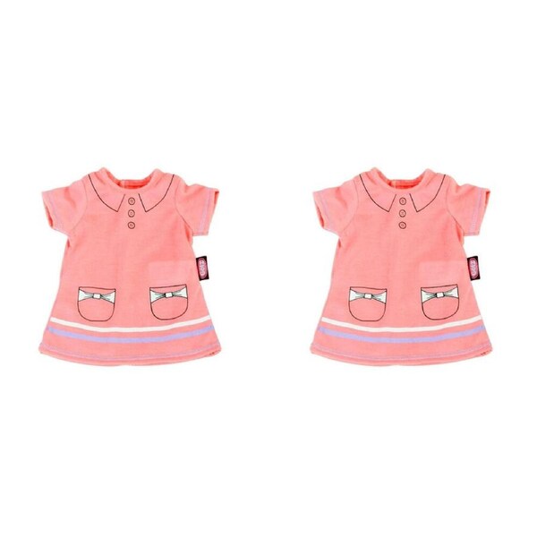 2PK Gotz Wardrobe Pink Polo Dress Baby Girl Doll Clothes 45-50cm