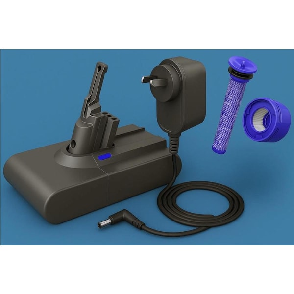 Dyson V8 Replacement Battery, Charger & Filters - Compatible with SV10/SV25/214730 01/215866 - High-Capacity, Fast Charge Kit