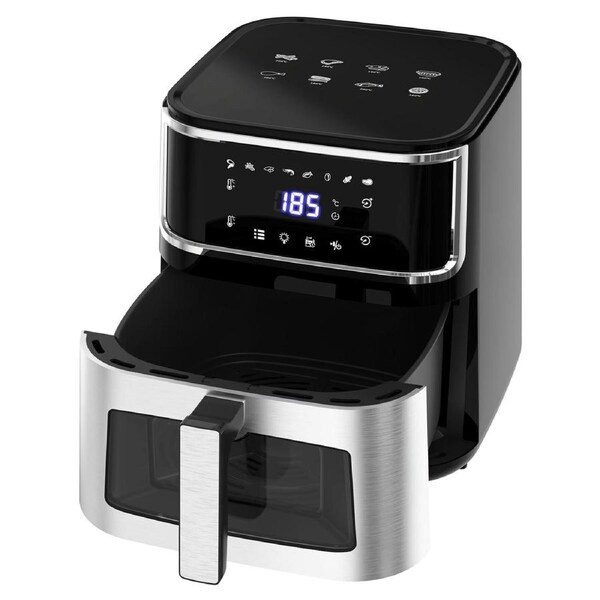 YOPOWER 10L Air Fryer, Smart Electric Fryer Oven Portable Airfryer Cooker with 8 Presets & Electronic Recipe