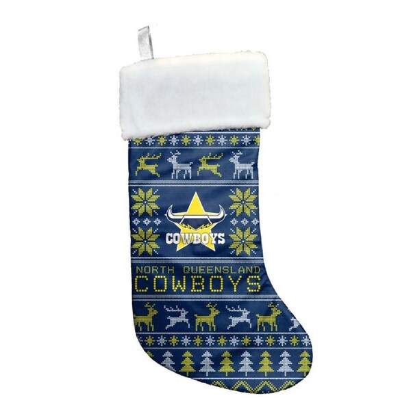 North QLD Queensland Cowboys NRL Rugby Christmas Stocking Sweater Design