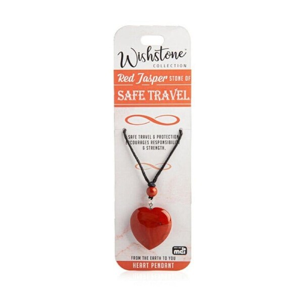 Wishstone Red Jasper Stone Heart Bag Charm Women's Carabiner 4x10x1cm