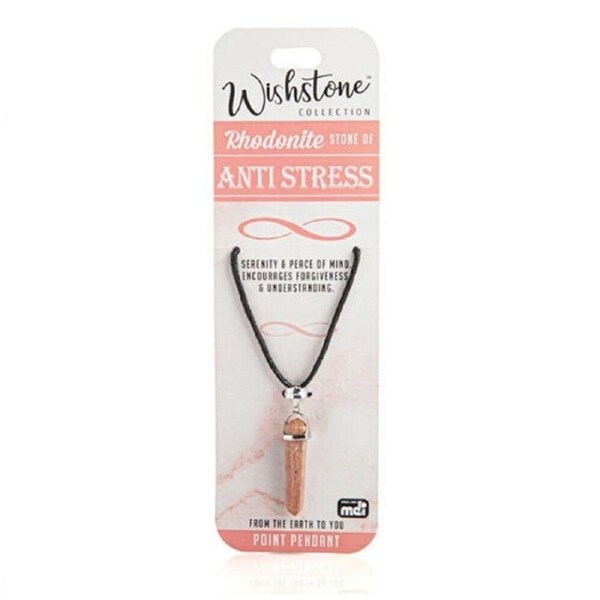 Wishstone Rhodonite Point Pendant Necklace Women's Jewellery 1x18x1cm