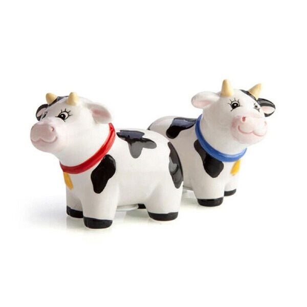 2pc Flavour Mates 3D Salt & Pepper Shaker Duo Set 8.6x4x6.7cm Collared Cows