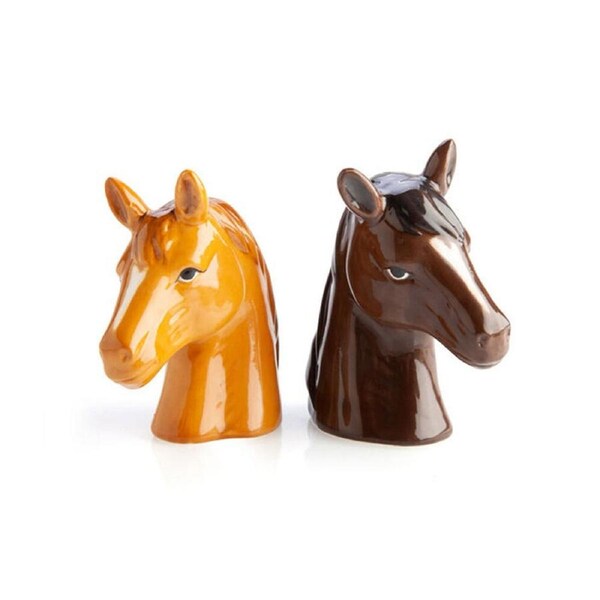 2pc Flavour Mates 3D Salt & Pepper Shaker Duo Set 7.5x4x8.5cm Horse Heads