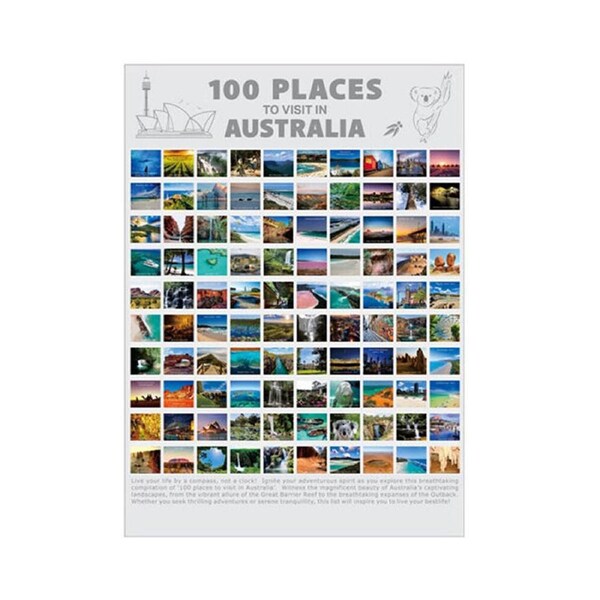 MDI Scratch Off Map Top 100 Destinations Australia Poster 82.5x59.4x0.1cm