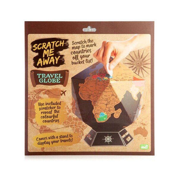 MDI DIY Scratch Me Away World Travel Globe Map w/ Stand 26x26x26cm