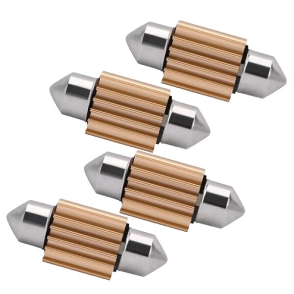 4x 31mm White Festoon LED Car Bulbs - Interior Dome, Map, Plate Lights (15 SMD)