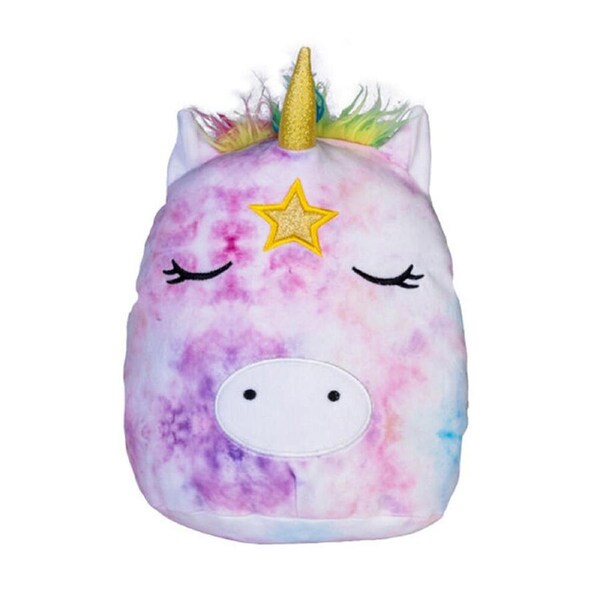 Smooshos Pal Squishy Velour Plushie Kids Toy 22x16x22cm Tie Dye Unicorn V2