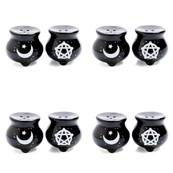 4x 2pc Flavour Mates Salt & Pepper Duo Set 5.6x5.6x5.6cm Witches Cauldron