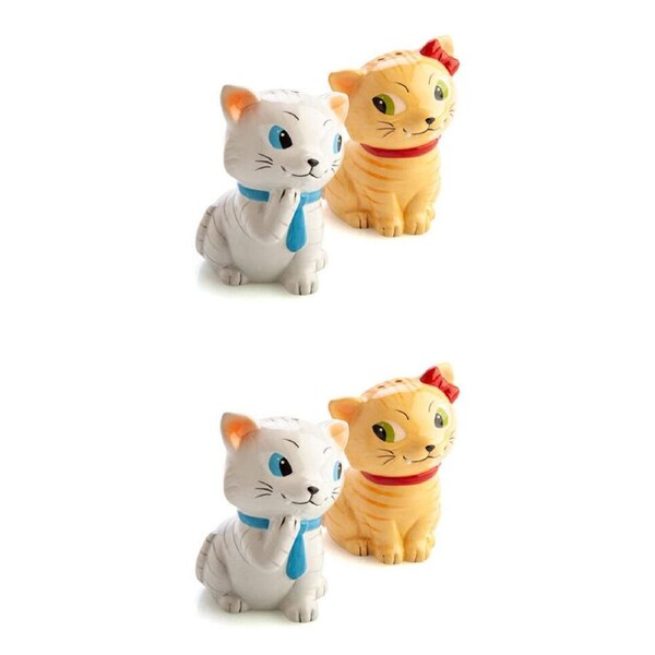 2x 2pc Flavour Mates 3D Salt & Pepper Shaker Set 12.5x6x9cm Tabby Cats