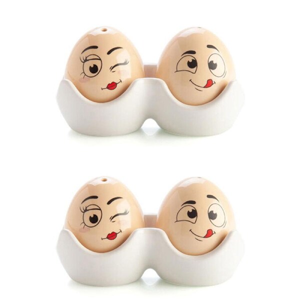 2x 2pc Flavour Mates Salt & Pepper Shaker Duo Set 43x27.7x44cm Mr Mrs Eggheads