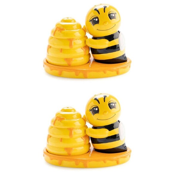 2x 2pc Flavour Mates Salt & Pepper Shaker Set 13.5x8.8x9.8cm Bee Honey Beehive