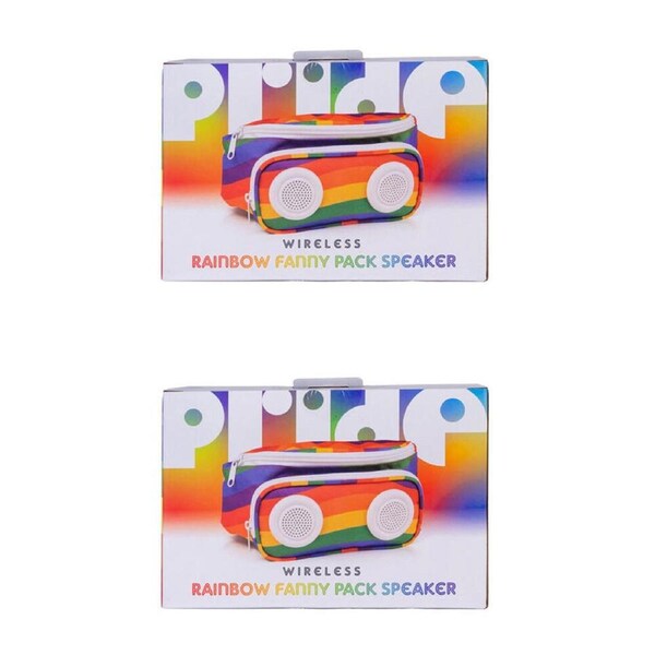 2PK MDI Pride Rainbow Fanny Pack and Rechargable Portable Speaker 34x14.5x4.6cm