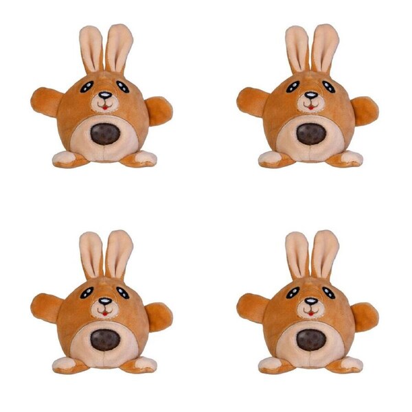 4PK PBJ Plush Ball Jellies Squishy Filled Childrens Toy 8x8x8cm Kangaroo