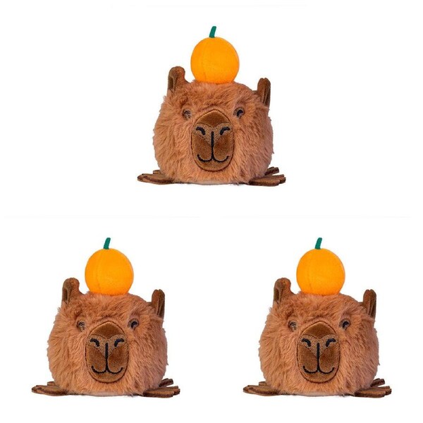 3PK PBJ Plush Ball Jellies Squishy Filled Childrens Toy 8x8x8cm Capybara