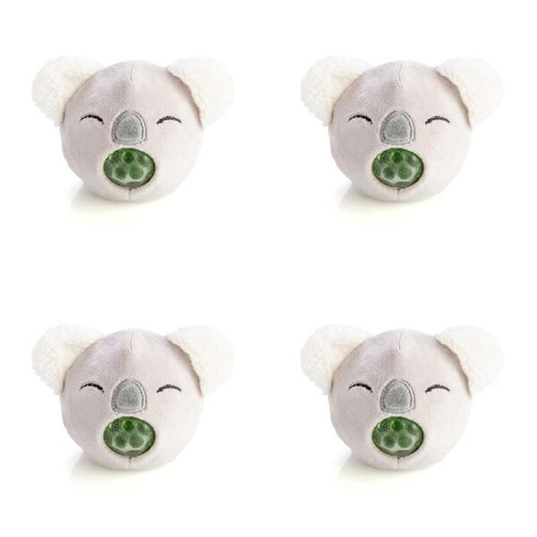 4PK PBJ Plush Ball Jellies Squishy Filled Childrens Toy 8x8x8cm Koala Bear