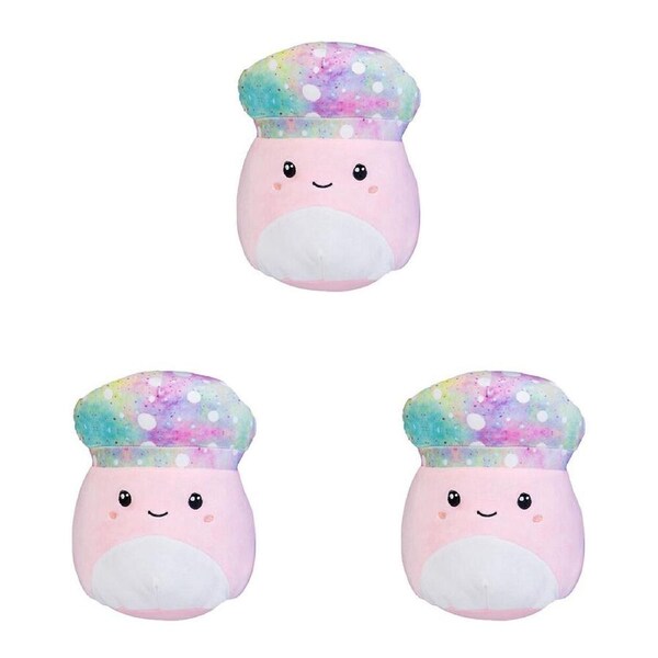 3PK Smooshos Pal Squishy Velour Plushie Kids Toy 22x16x22cm Tie Dye Mushroom
