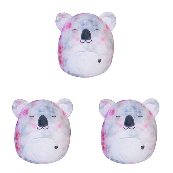 3PK Smooshos Pal Squishy Velour Plushie Kids Toy 22x16x22cm Tie Dye Koala V2
