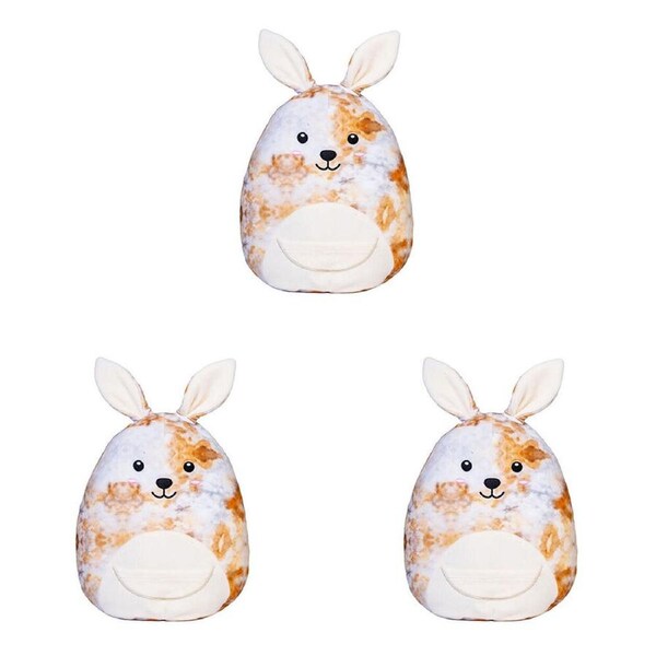 3PK Smooshos Pal Squishy Velour Plushie Kids Toy 22x16x22cm Tie Dye Kangaroo