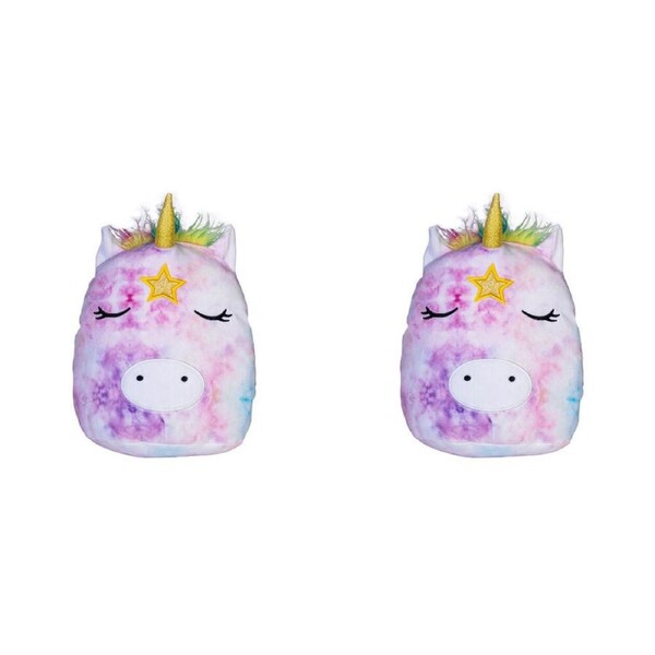 2PK Smooshos Pal Squishy Velour Plushie Kids Toy 22x16x22cm Tie Dye Unicorn V2
