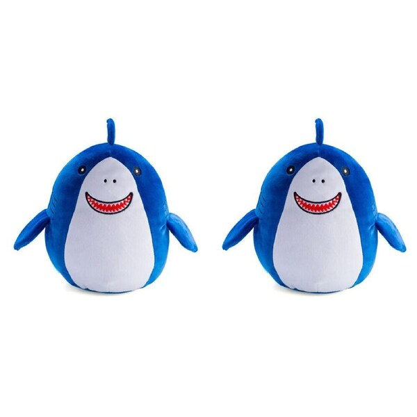 2PK Smooshos Pal Squishy Super Soft Velour Plushie Kids Toy 22x16x22cm Shark Bay
