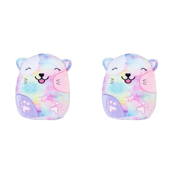 2PK Smooshos Pal Squishy Velour Plushie Kids Toy 22x16x22cm Tie Dye Cat