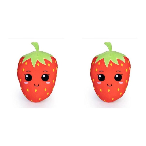 2PK Smooshos Pal Squishy Velour Plushie Kids Toy 22x16x22cm Sweet Strawberry