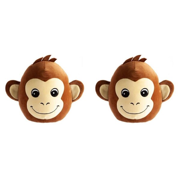 2PK Smooshos Pal Squishy Super Soft Velour Plushie Kids Toy 22x16x22cm Monkey