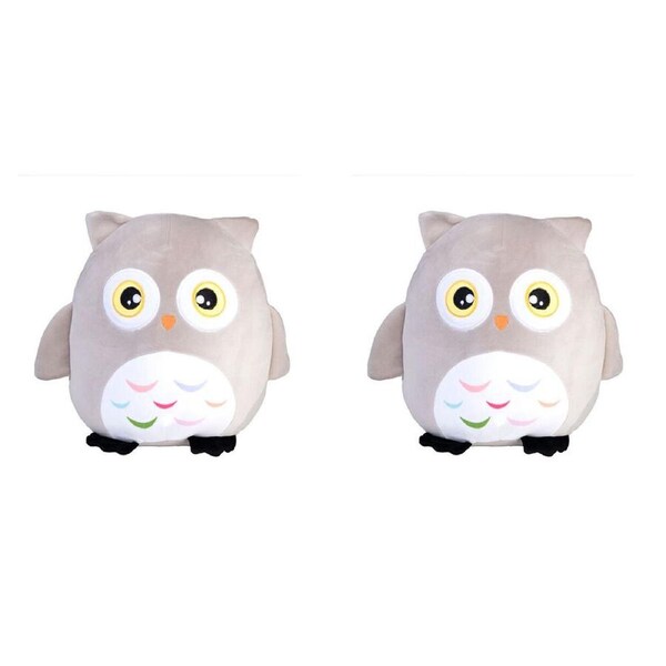 2PK Smooshos Pal Squishy Super Soft Velour Plushie Kids Toy 22x16x22cm Owl