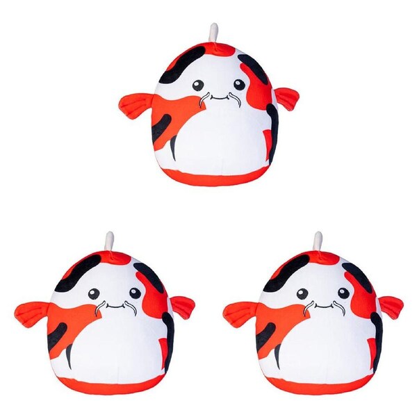 3PK Smooshos Pal Squishy Super Soft Velour Plushie Kids Toy 22x16x22cm Koi Fish