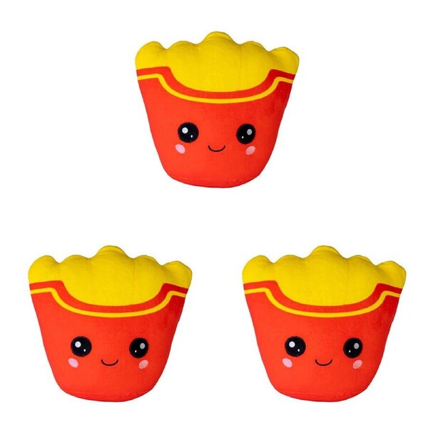 3PK Smooshos Pal Squishy Super Soft Velour Plushie Kids Toy 22x16x22cm Fries
