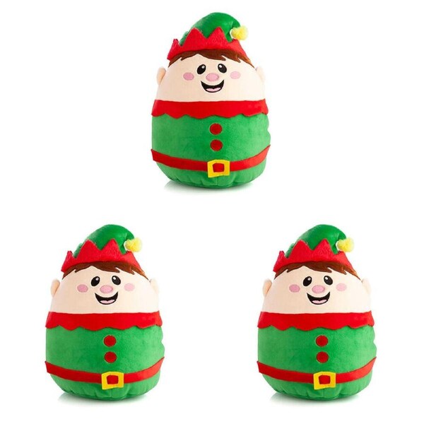 3PK Smooshos Pal Squishy Velour Plushie Kids Toy 22x16x22cm Christmas Elf