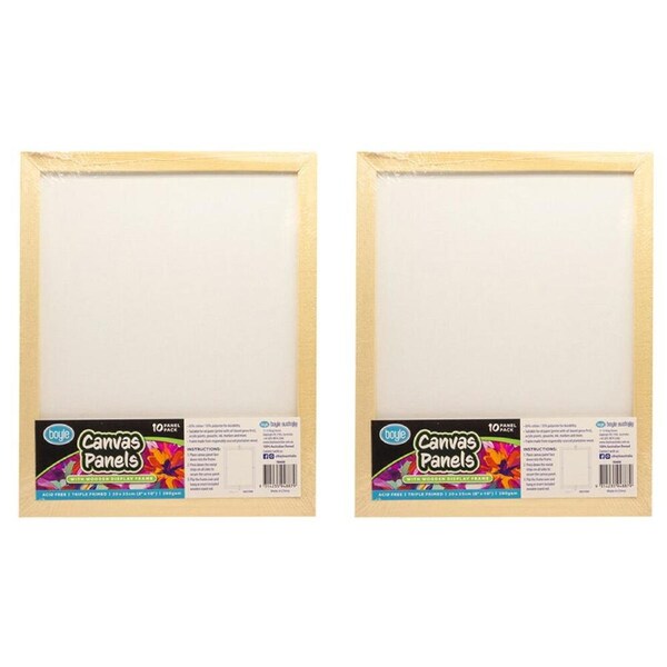 2PK 10PK Boyle Blank Canvas Panels w/1x Display Frame for Painting 20x25cm