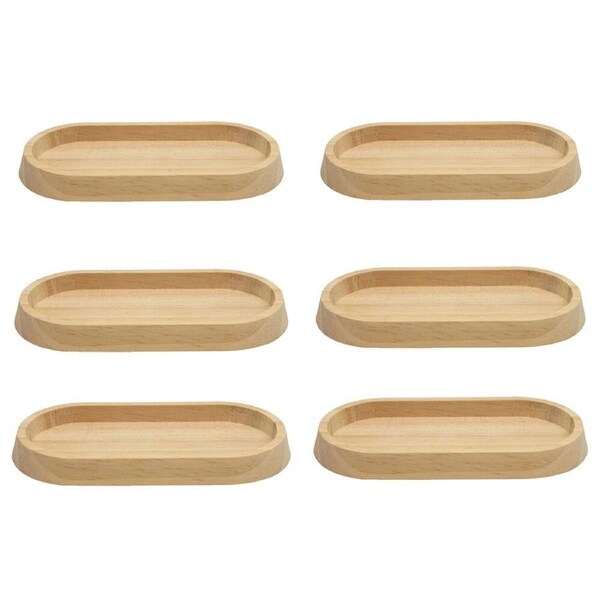 6PK Boyle Wood Trinket Tray/Organiser Craft Project For Jewellery/Keys 20x10x2cm