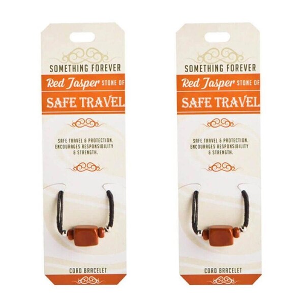 2PK Wishstone Red Jasper Leather Cord Bracelet Women's Jewellery 5x9x1cm