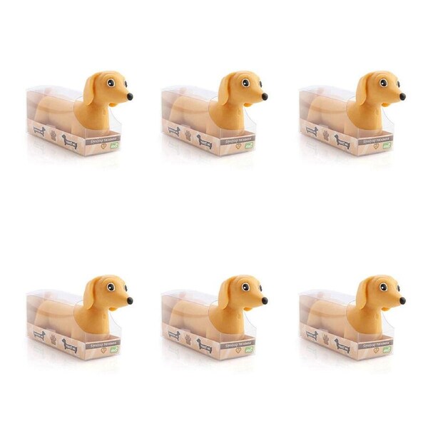 6PK Pullie Pal Stretchy Sandy Textured Kids Toy 12x3.8x7.5cm Dachshund Asstd
