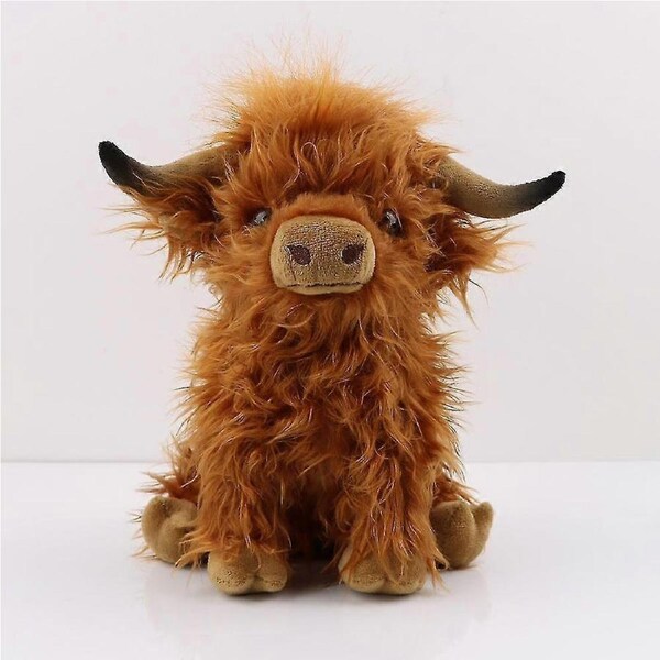 JOYBUY Highland Cow Realistic Soft Cuddly Farm Toy, Eco-friendly Plush, 25cm