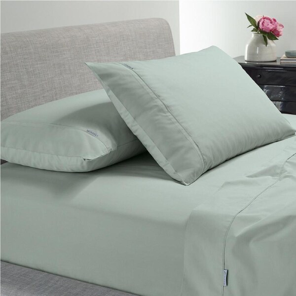 Bianca Heston Fabric Cotton Sage Fitted Bedding Mattress Sheet Set Long Single