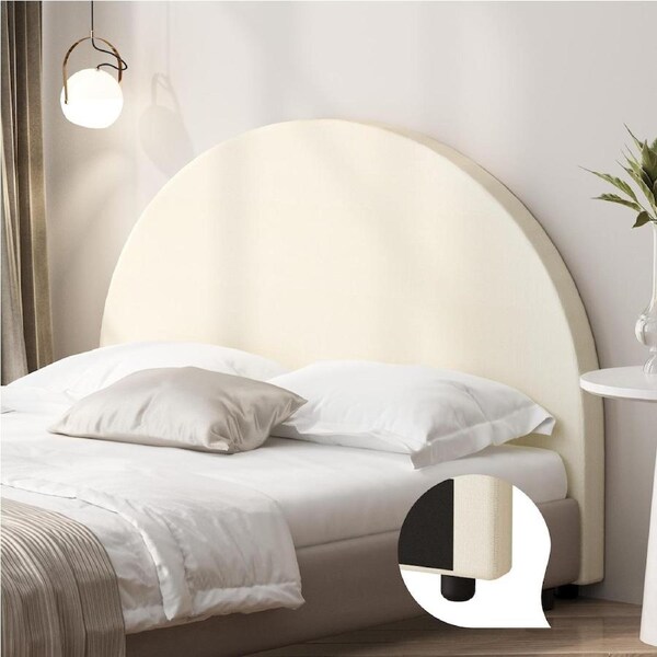 Oikiture Headboard Queen Double King Single Size Bed Head Bedhead Beige Fabric King