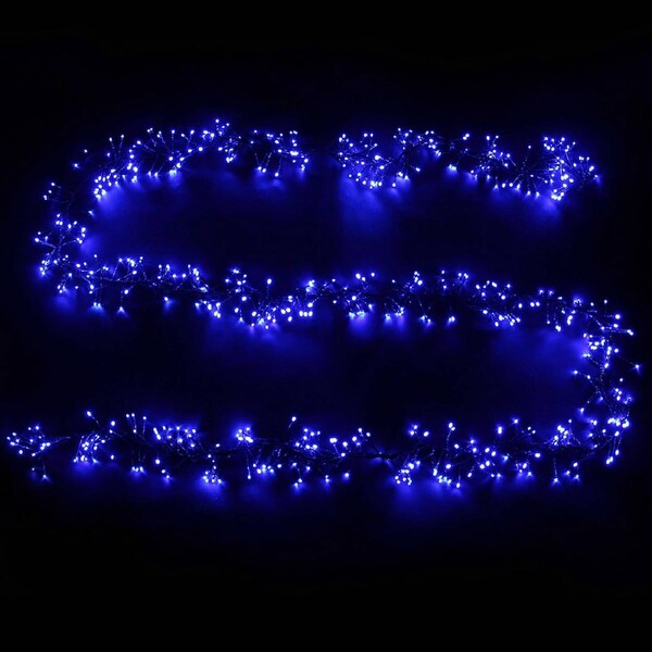 Christmas 1200 LED Fairy Cluster Firecracker Lights High LED Density 24m Length Blue